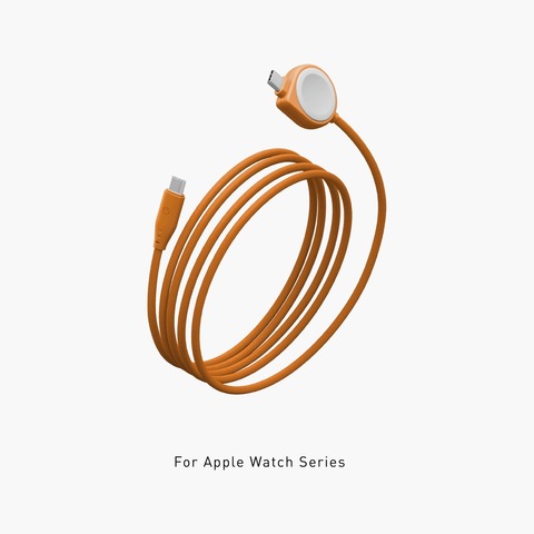 Кабель Energea Flow DUO WATCH, 2 в 1, USB-C to USB-C/Apple Watch, 60W 1.5M, Оранжевый | Orange