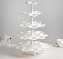 Подставка для пирожных «Каскад», 5 ярусов, цвет белый