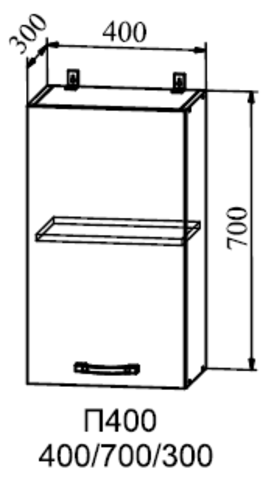 Кухня Квадро шкаф верхний 400