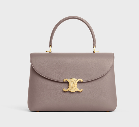 Сумки CELINE MEDIUM NINO из блестящей телячьей кожи серый