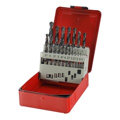 Набор сверл по металлу 1-10мм 19шт DIN338 HSS 118° (мет. кейс) H-Tools 205212HT