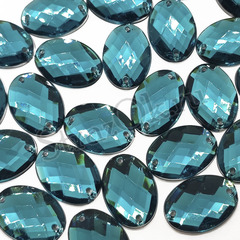 Купить овальные пришивные стразы Oval Овал Blue Zircon голубые