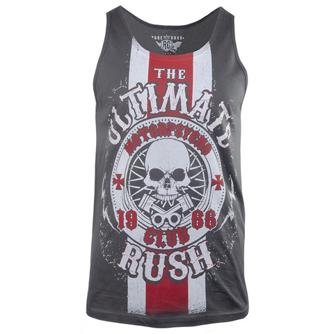 Rush Couture | Майка мужская MOTORPSYCHO CLUB TANK TOP Grey RC267 перед