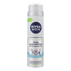 Təraş üçün gel \ Гель для бритья Nivea Men Одним движением формула для легкого бритья 200 мл