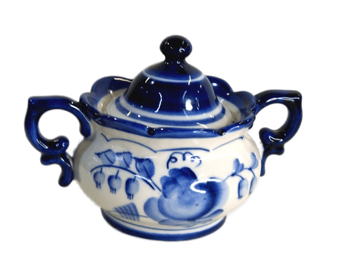 Сахарница. Фарфор. Завод Гжель. 1980 г. Логотип «Олимпиада».