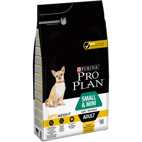 Pro Plan сухой корм для взрослых собак мелких и миниатюрных пород (курица, рис) 3 кг