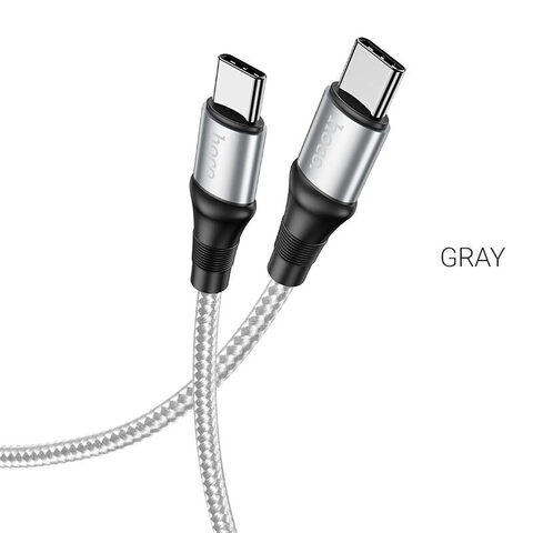 USB дата-кабель Hoco X50 Type-C to Type-C Exquisito 100W charging data cable (20V-5A, 100Вт Max) 2.0 м Серый