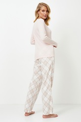 Пижама женская со штанами ARUELLE CLAUDIA_Светло-розовый + молочный