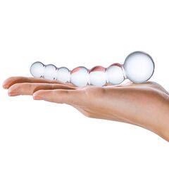 Изогнутный прозрачный стимулятор Beaded Dildo - 13 см. - 