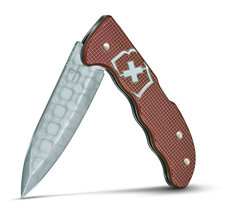 Складной коллекционный нож Victorinox Hunter Pro Alox Copper Brown Damast Limited Edition 2020 (0.9410.J20) дамасская сталь, лимитированное издание - Wenger-Victorinox.Ru