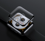 Защитное гибкое стекло 3D на весь экран PNMA Full Glue для Apple Watch 42 мм (Черная рамка)