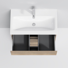 Тумба с раковиной напольная 75 см, 3 ящика, светлый дуб AM.PM Gem S - M91FSX0752OF