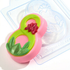 8 марта с цветком -  форма для мыла пластиковая