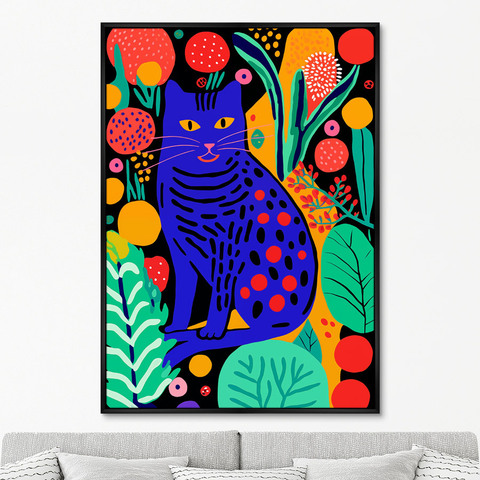 ArtNoMore - Репродукция картины на холсте Kitties in flowers, No 2, 2024г.