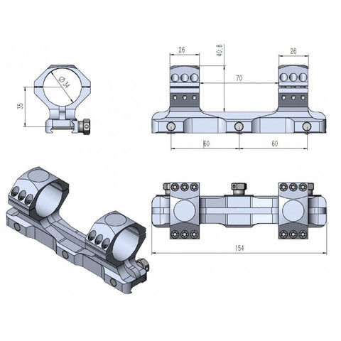 МОНОБЛОК X-ACCU 34ММ СРЕДНИЙ, БЕЗ НАКЛОНА (SCTM-60)