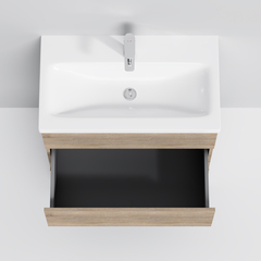 Тумба с раковиной напольная 75 см, 3 ящика, светлый дуб AM.PM Gem S - M91FSX0752OF