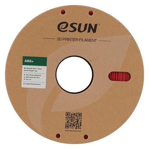 Катушка ABS+ пластика Esun, 1.75 мм, 1 кг, красная