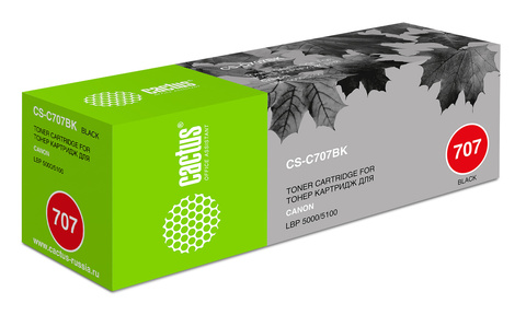 Картридж лазерный Cactus CS-C707BK 707 BK черный (2500стр.) для Canon LBP i-Sensys 5000/5100