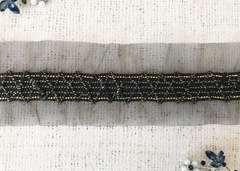 Тесьма с бусинами на сетке, ш. 5,5 см.