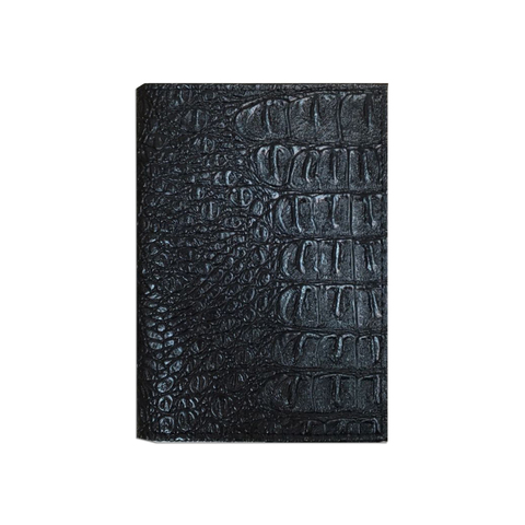 Обложка на паспорт ЭКО под заказ, крокодил черный
