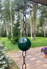 Дождевая цепь «Ковка. Корзинка и шар», зеленый RAL6005