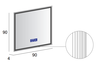 Cezares 45063 Зеркало с LED подстветкой, К6500, сенсорным выключателем Touch System, системой антизапотевания, с радио и датчиком температуры, 90x90 см