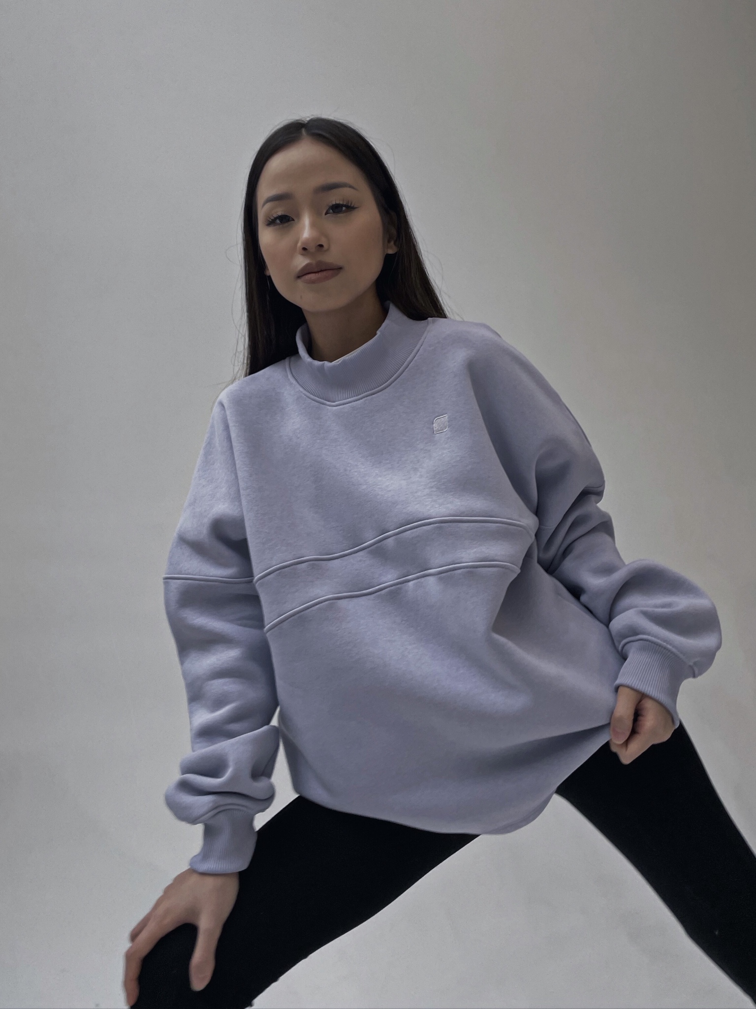 High Neck Sweatshirt Icelandic Blue 