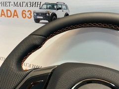 Руль Люкс глянец Lada Priora, 2110 с ЕВРО панелью в Экокоже