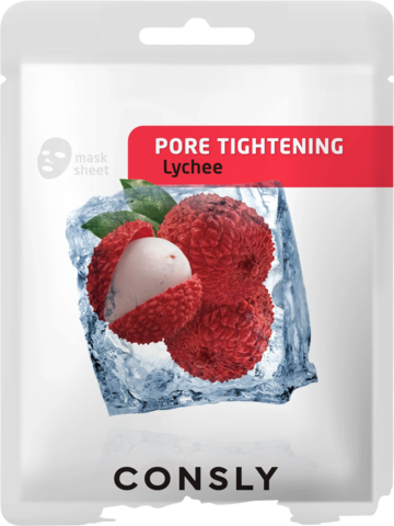 Consly Lychee Pore-Tightening Mask Pack Маска тканевая сужающая поры с экстрактом личи