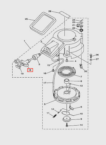 Ручка стартера  для лодочного мотора T15, OTH 9,9 SEA-PRO