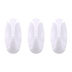 Набор крючков на клеевой основе, не оставляют следов, пластик, 3 шт, 5,5*2,5 см, белый. MARMITON