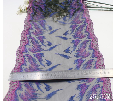 Вышивка на сетке темно-синяя/фиолетовая 25 см