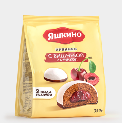 Пряники Яшкино с вишнёвой начинкой 350г, шт