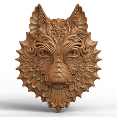 Силиконовый молд № 504 Волк резной малый