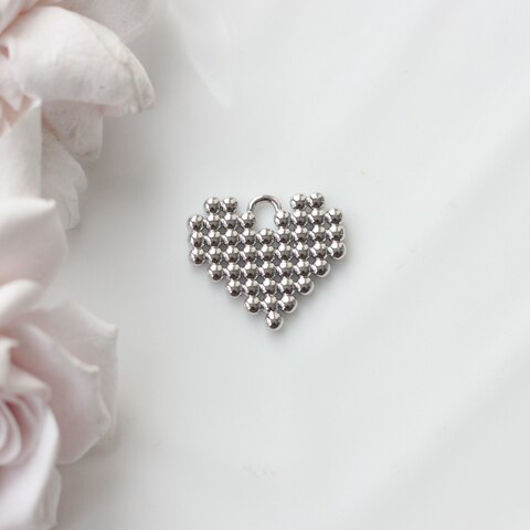 Подвеска с Сердце, 18*20 мм, родий, П929