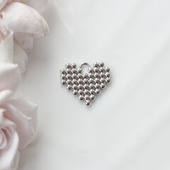 Подвеска с Сердце, 18*20 мм, родий, П929