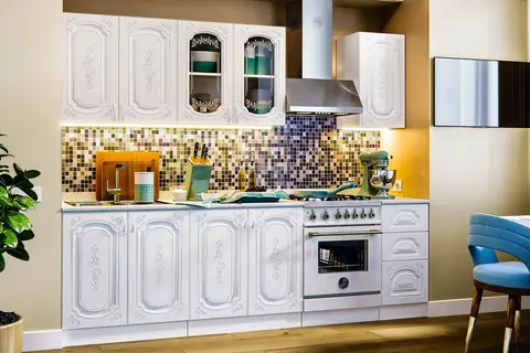 Кухня Лиза-2 2,0м (490) (Белый глянец, Белый (Антарес))