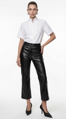 Капри клеш из экокожи