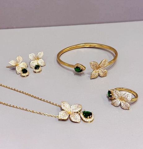 Набор украшений: GIARDINI колье +серьги +браслет+кольцо