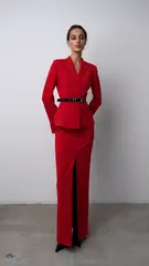 Жакет с воротником и баской