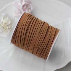 Шнур замшевый (искусственный), коричневый, 2,3*1 мм, 81см , ШН006-1 (81см)
