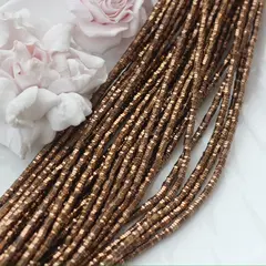 Гематин гематит, шестигранные бусины, 3*1 мм, шоколад, 1 нить, ГМ097