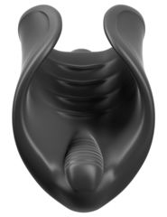 Чёрный мастурбатор Vibrating Silicone Stimulator с вибрацией - 