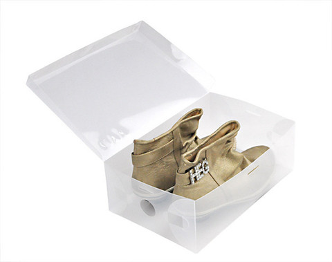 33*20*12 см пластиковая прозрачная коробка для мужской обуви до 48 размера с откидной крышкой