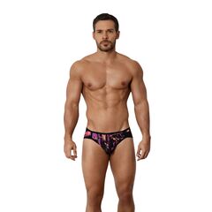 Черные принтованные трусы-джоки Natura Jockstrap - 
