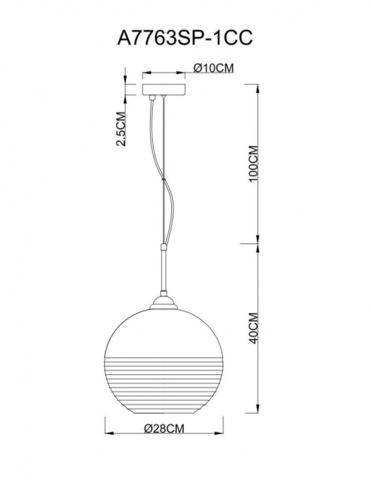 Подвесной светильник Arte Lamp WAVE A7763SP-1CC