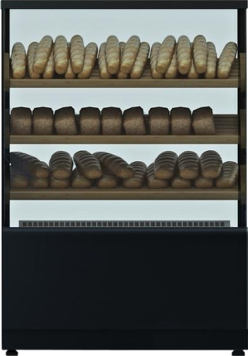 Витрина кондитерская POLUS KC70 N 1,3-2 LIGHT Bread 9006-9005 (без стекла) (Хлебная 1,3 Сarboma Cube ТЕХНО)