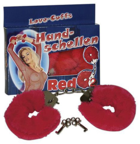 Малиновые меховые наручники Love Cuffs Red - Orion You2Toys 05276610000