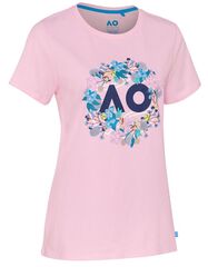 Женская теннисная футболка Australian Open T-Shirt Flower Logo - pink