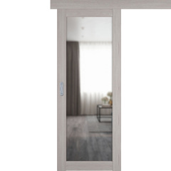 Купить Раздвижная одностворчатая дверь купе Atum Pro 32 Stone Oak с зеркалом